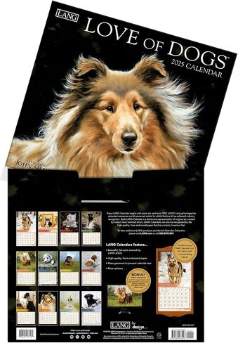 شركات Lang ، Love of Dogs 2026 Wall Calendar بواسطة John Silver ، 13.4 '× 12' '، تقويم لمدة 12 شهر in Saudi Arabia