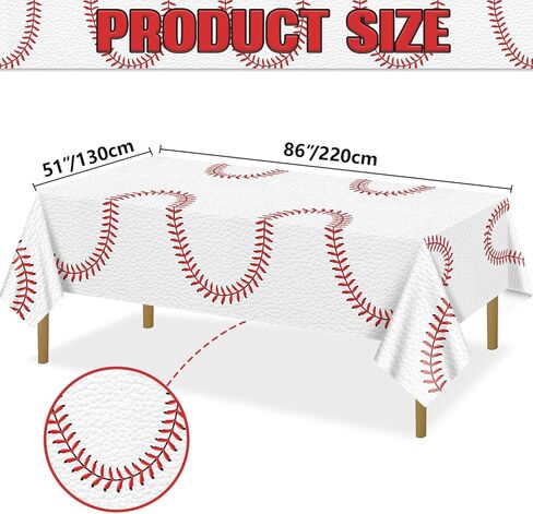 Softball Table Cloth, 4 Pcs 51 x 86 in Disposable Plastic Tablecloths for Softball Party Decorations Sports Party Supplies in Kuwait