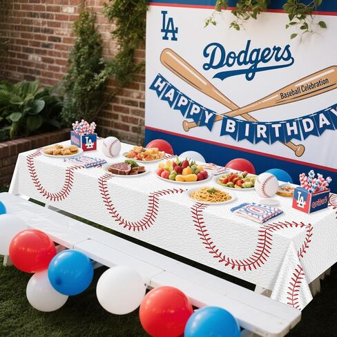 Softball Table Cloth, 4 Pcs 51 x 86 in Disposable Plastic Tablecloths for Softball Party Decorations Sports Party Supplies in Kuwait