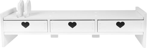 Keyboard Storage Rack - Monitor Riser with Drawers for Office Desk Accessories Desktop Organizer for Keyboard and Office Supplies White in Saudi Arabia