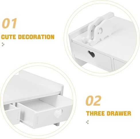 Keyboard Storage Rack - Monitor Riser with Drawers for Office Desk Accessories Desktop Organizer for Keyboard and Office Supplies White in Saudi Arabia