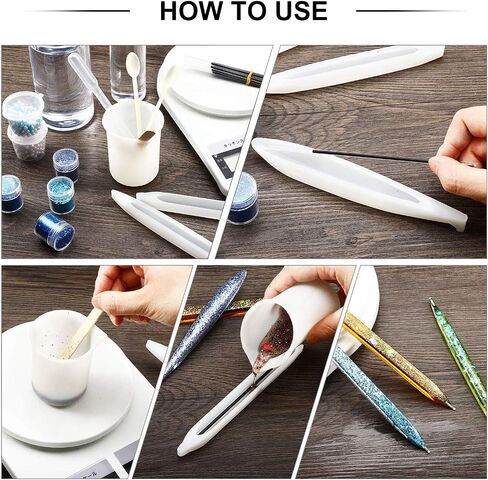 9 Pieces Pen Shape Resin Molds Epoxy Casting Molds Ballpoint Pen Silicone Molds Cylinder Epoxy Mold for DIY Pen Candle Crafts Making Tool, 3 Styles in Saudi Arabia