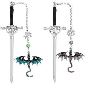 Fantasy Fount Wing Dragon Sword Longmarks - علامات صفحات Fourth Wing Fans Cool Porklarks for Men Fantasy Dragon Gifts للقراء الذكور كهدايا أعياد الميلاد (مجموعة Dragon Bookmark 1) in Saudi Arabia
