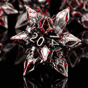 DND Dice Set Metal,Polyhedral D&D Metallic Heterotypic D and D Dice with Cracks for Dungeons and Dragons RPG TTRPG 7-Die Set with Gift (Heterotypic, Heterotypic-Antique Bloodstain) in Saudi Arabia