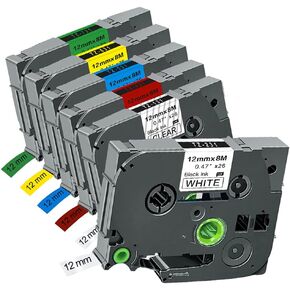 6-Pack Tze Label Maker Tape Tz 12mm 0.47 Inch TZe131 Tze231 Tze431 Tze531 Tze631 Tze731 Laminated Compatible Label Maker Tape Replacement for Brother PTouch PTH100 PTH110 PTD600 PTD200 PTD210 in Kuwait