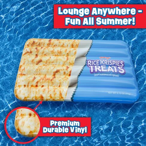 Giant Rice Krispies Pool Float, 6 Feet Extra Large Inflatable Pool Float, Raft, Beach & Lake, Tanning Lounger, Durable Vinyl in Saudi Arabia
