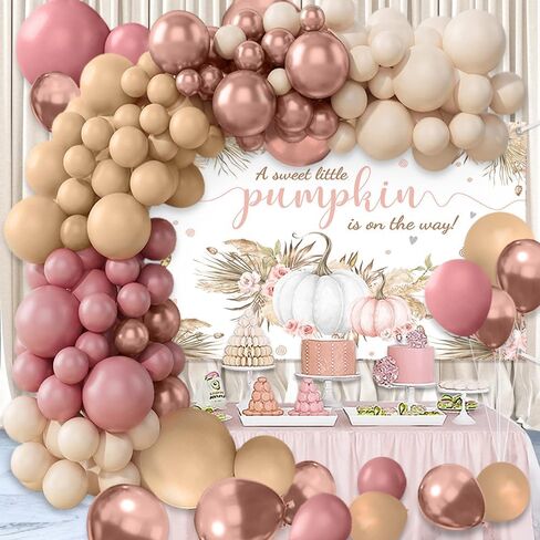 Mehofond Boho Baby Shower Party Decorations Set 156pcs balloons booho st اطف السقوط بالقرع فتاة دش بيبي in Saudi Arabia
