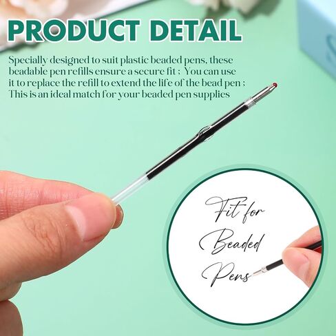 crtiin 200 pcs beadable beadable beads bulk 1mm medied tip tilects crite bead pen 2.44 inc/6.2cm clable collable chlacable for diy make make school school upplies (black) in Saudi Arabia