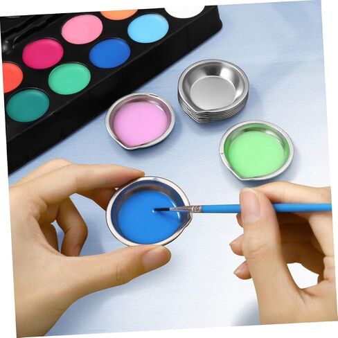 30pcs Stainless Steel Color Mixing Tray for Watercolor Painting Easy Clean Practical Pigment Palette for Artists Amateurs and DIY Craft in Saudi Arabia
