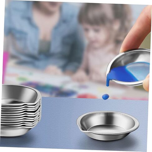 30pcs Stainless Steel Color Mixing Tray for Watercolor Painting Easy Clean Practical Pigment Palette for Artists Amateurs and DIY Craft in Saudi Arabia