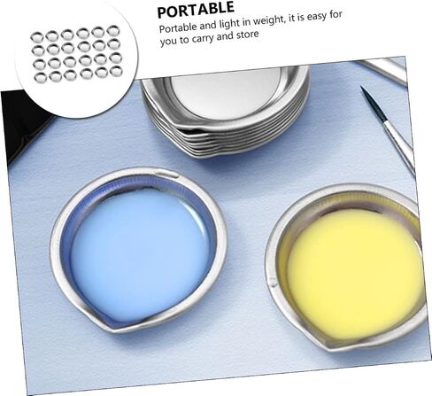 30pcs Stainless Steel Color Mixing Tray for Watercolor Painting Easy Clean Practical Pigment Palette for Artists Amateurs and DIY Craft in Saudi Arabia