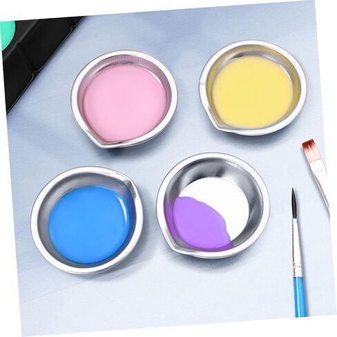 30pcs Stainless Steel Color Mixing Tray for Watercolor Painting Easy Clean Practical Pigment Palette for Artists Amateurs and DIY Craft in Saudi Arabia
