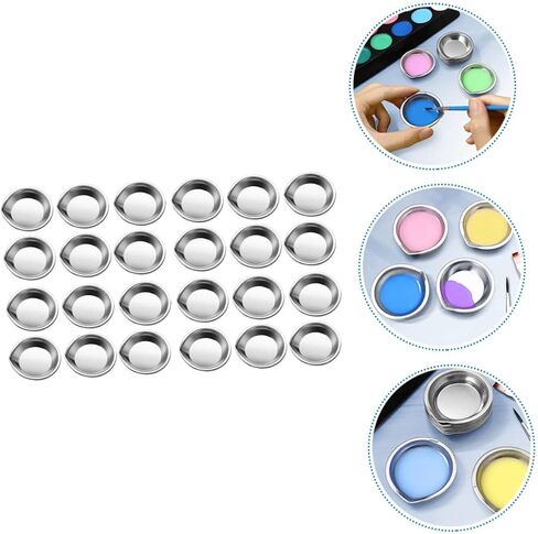 30pcs Stainless Steel Color Mixing Tray for Watercolor Painting Easy Clean Practical Pigment Palette for Artists Amateurs and DIY Craft in Saudi Arabia