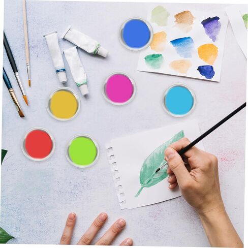 18Pcs Paint Mixing Palette Compact Round Color Mixing Trays for Watercolor Oil and Gouache for Artists Manicure and DIY Craft Projects in Saudi Arabia