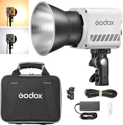Godox ML60IIBi 70W LED Video Light Kit with 2X NP970 Lithium Battery, COB LED Monolight Bowens Mount Bi-Color 2700-6500k Photography Lighting AC/DC Power Support App Control for Studio Live Streaming in Saudi Arabia