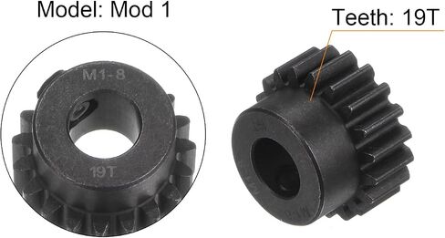 UXCELL MOD 1 19T PINION GEAR 8MM تجويف الصلب الحاف in Saudi Arabia