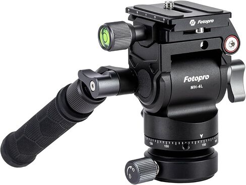 رأس سائل فيديو Fotopro، رأس حامل ثلاثي القوائم قابل للإمالة مع لوحة QR للتصوير الأفقي الرأسي، أقصى تحميل 11 رطل 5 كجم لكاميرات الفيديو DSLR in Kuwait