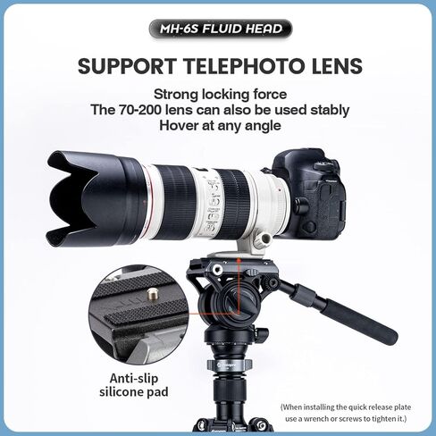 رأس سائل فيديو Fotopro، رأس حامل ثلاثي القوائم قابل للإمالة مع لوحة QR للتصوير الأفقي الرأسي، أقصى تحميل 11 رطل 5 كجم لكاميرات الفيديو DSLR in Kuwait