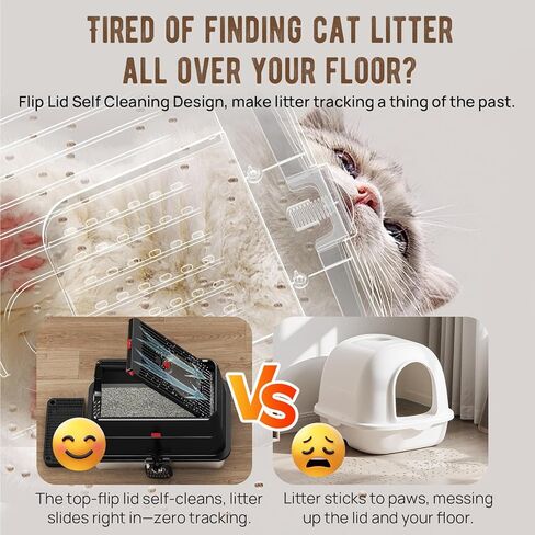 Stainless Steel Litter Box with Lid, SUS304 Metal Cat Litter Box, Enclosed Extra Large Kitty Litter Box High Wall, Jumbo Cat Litter Box with Triple Pedal, Non-Sticky, Anti-Leakage (XXL White) in Kuwait