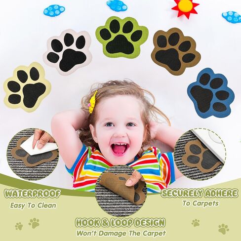 Outus 36 PCS PAW Carpet Marker SPOTS 5 '' 'PAW Carpet Dots Line Up Ap Port for Classroom ، Marker for steach for supplies classroom brug school decoration (Rainbow Color) in Saudi Arabia