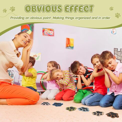 Outus 36 PCS PAW Carpet Marker SPOTS 5 '' 'PAW Carpet Dots Line Up Ap Port for Classroom ، Marker for steach for supplies classroom brug school decoration (Rainbow Color) in Saudi Arabia