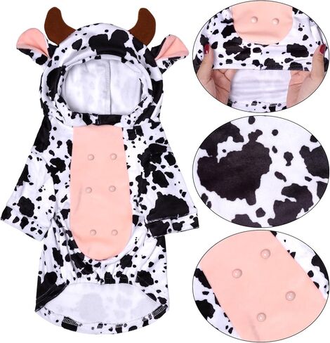 Dog Cow Costume Funny Pet Halloween Costumes Animal Cow Hoodie for Halloween Dog Cat,L in Saudi Arabia