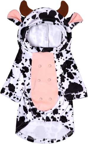 Dog Cow Costume Funny Pet Halloween Costumes Animal Cow Hoodie for Halloween Dog Cat,L in Saudi Arabia