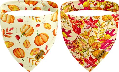Bandanas الكلاب الهالوين مع زر Snap ، 2 حزمة Pumpkin & Ghost Pet وشاح للبنين والفتاة ، نسيج متين متميز ، نوبة قابلة للتعديل ، باندانا عصبية للكلاب الصغيرة (صغيرة) in Kuwait