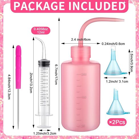 Teenyyou 9 Pcs Snow Globe Tumbler Supplies Plastic Snow Globe Cup with Squeeze Bottle Small Funnel Bent Syringe for Glitter Making DIY Craft Gift (12 oz) in Saudi Arabia
