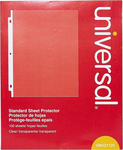 Universal 21125 Top-Load Poly Sheet Protectors, Standard, Letter, Clear, 100/Box in Saudi Arabia