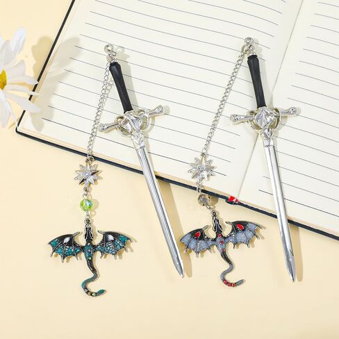 Fantasy Fount Wing Dragon Sword Longmarks - علامات صفحات Fourth Wing Fans Cool Porklarks for Men Fantasy Dragon Gifts للقراء الذكور كهدايا أعياد الميلاد (مجموعة Dragon Bookmark 1) in Kuwait