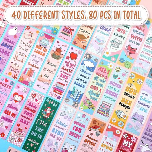 Honoson 80 PCS Fall Stowarks Bulk for Women Halloween Paper Lagcks Bulk 40 Styles Funder Double -Side Bookish Attract in Saudi Arabia