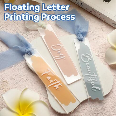 Honoson 20 PCS الإشارات الإشارات المسيحية الأكريليك للنساء Clear Pastel Bible Bible Lundmarks with Chiffon Ribbon Ribbon Relize Religion Journal Accountor to Lovers Curch Events Back to School Gift in Kuwait