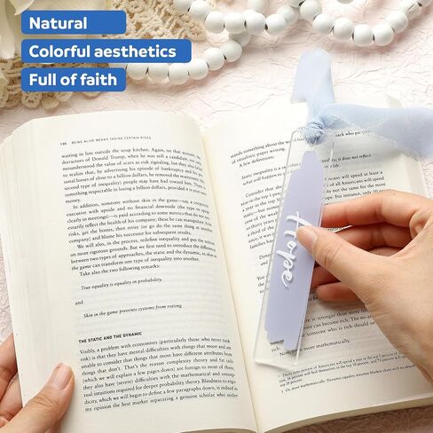 Honoson 20 PCS الإشارات الإشارات المسيحية الأكريليك للنساء Clear Pastel Bible Bible Lundmarks with Chiffon Ribbon Ribbon Relize Religion Journal Accountor to Lovers Curch Events Back to School Gift in Kuwait