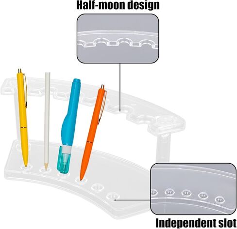 2PCS PEN DISPLAY STAND ، 6 فتحة شاشة عرض القلم الصافية حامل القلم أكريليك حامل الرف الحواجب تنظيم تخزين الفرش in Kuwait