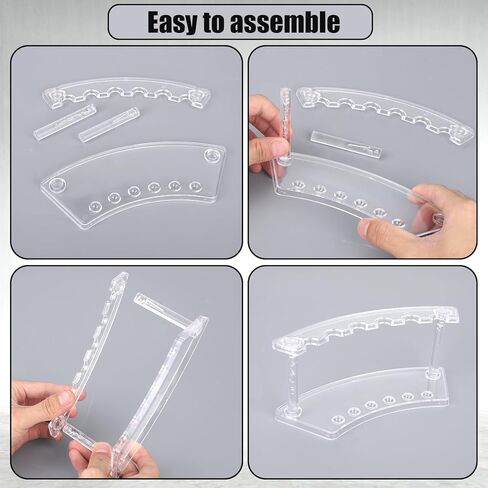 2PCS PEN DISPLAY STAND ، 6 فتحة شاشة عرض القلم الصافية حامل القلم أكريليك حامل الرف الحواجب تنظيم تخزين الفرش in Kuwait