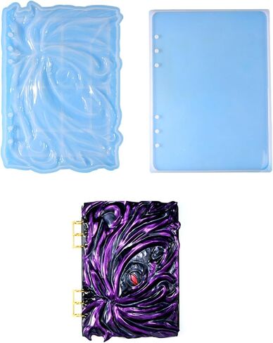 Notebook Cover Resin Mold Crystal UV Epoxy Silicone Molds Note Book Notepad Covers Resin Casting Mould with Rings in Saudi Arabia