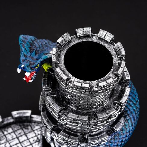 برج القلعة DND Dice Tower ، Snake D&D Dice Rolling Tower لتلعب الأدوار ولعبة الطاولة (الفضة القديمة) in Kuwait