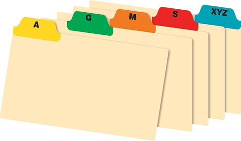 مجموعة دليل بطاقات I-Z Poly Poly Brand A-Z ، 3 "× 5" ، مجموعة متعددة الألوان ، من 25 بطاقة in Saudi Arabia