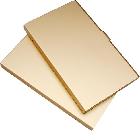 Zorfeter 2 Pack Professional Business Card Card ، منظم بطاقات الائتمان الألمنيوم Slim ، حامل بطاقة الأعمال المعدنية للرجال والنساء (الذهب) in Saudi Arabia