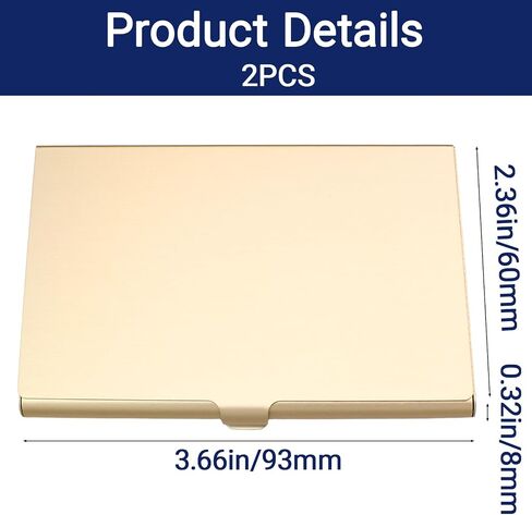 Zorfeter 2 Pack Professional Business Card Card ، منظم بطاقات الائتمان الألمنيوم Slim ، حامل بطاقة الأعمال المعدنية للرجال والنساء (الذهب) in Saudi Arabia