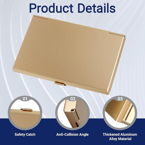 Zorfeter 2 Pack Professional Business Card Card ، منظم بطاقات الائتمان الألمنيوم Slim ، حامل بطاقة الأعمال المعدنية للرجال والنساء (الذهب) in Saudi Arabia