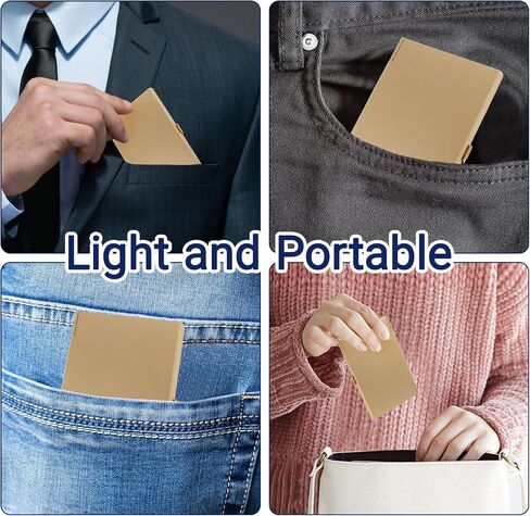 Zorfeter 2 Pack Professional Business Card Card ، منظم بطاقات الائتمان الألمنيوم Slim ، حامل بطاقة الأعمال المعدنية للرجال والنساء (الذهب) in Saudi Arabia