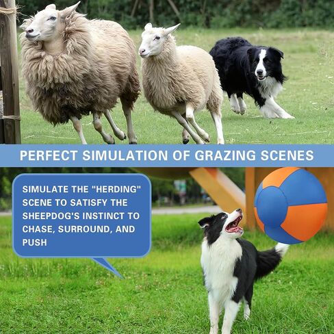 Herding Ball for Dogs, 18'' Durable Waterproof Jolly Ball for Dogs, Dog Training Toy for Medium & Large Breeds, Large Dog Toys for Collie, Australian Shepherd, and All Herding Breeds in Saudi Arabia