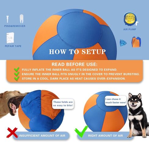 Herding Ball for Dogs, 18'' Durable Waterproof Jolly Ball for Dogs, Dog Training Toy for Medium & Large Breeds, Large Dog Toys for Collie, Australian Shepherd, and All Herding Breeds in Saudi Arabia