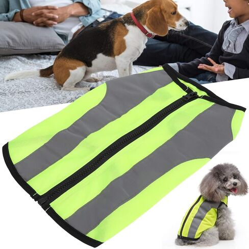 Zerodis Dog Safety Step عاكس ، كلب أليف الكلب العالي الرؤية السلامة الأزياء المشي المتوهج سترة خفيفة الوزن ليلة السلامة السلامة سسترة عاكس سترة للكلاب (L-fluorescent أخضر) in Saudi Arabia