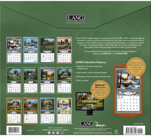 Lang Companies, Country Churches 2026 Wall Calendar by Bill Saunders, 13.4'' X 12'', 12-Month Calendar with Stapled Binding in Saudi Arabia
