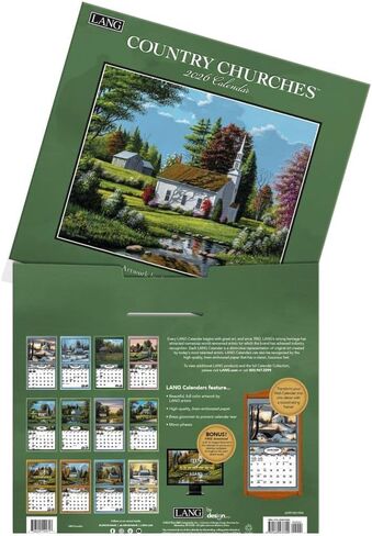Lang Companies, Country Churches 2026 Wall Calendar by Bill Saunders, 13.4'' X 12'', 12-Month Calendar with Stapled Binding in Saudi Arabia