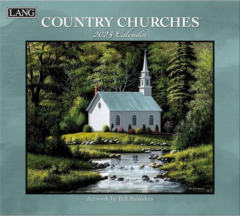 Lang Companies, Country Churches 2026 Wall Calendar by Bill Saunders, 13.4'' X 12'', 12-Month Calendar with Stapled Binding in Saudi Arabia