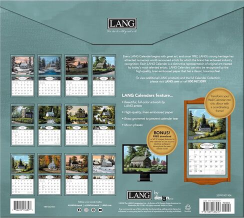 Lang Companies, Country Churches 2026 Wall Calendar by Bill Saunders, 13.4'' X 12'', 12-Month Calendar with Stapled Binding in Saudi Arabia